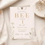 Bee First Birthday Invitation – printable template preview 1