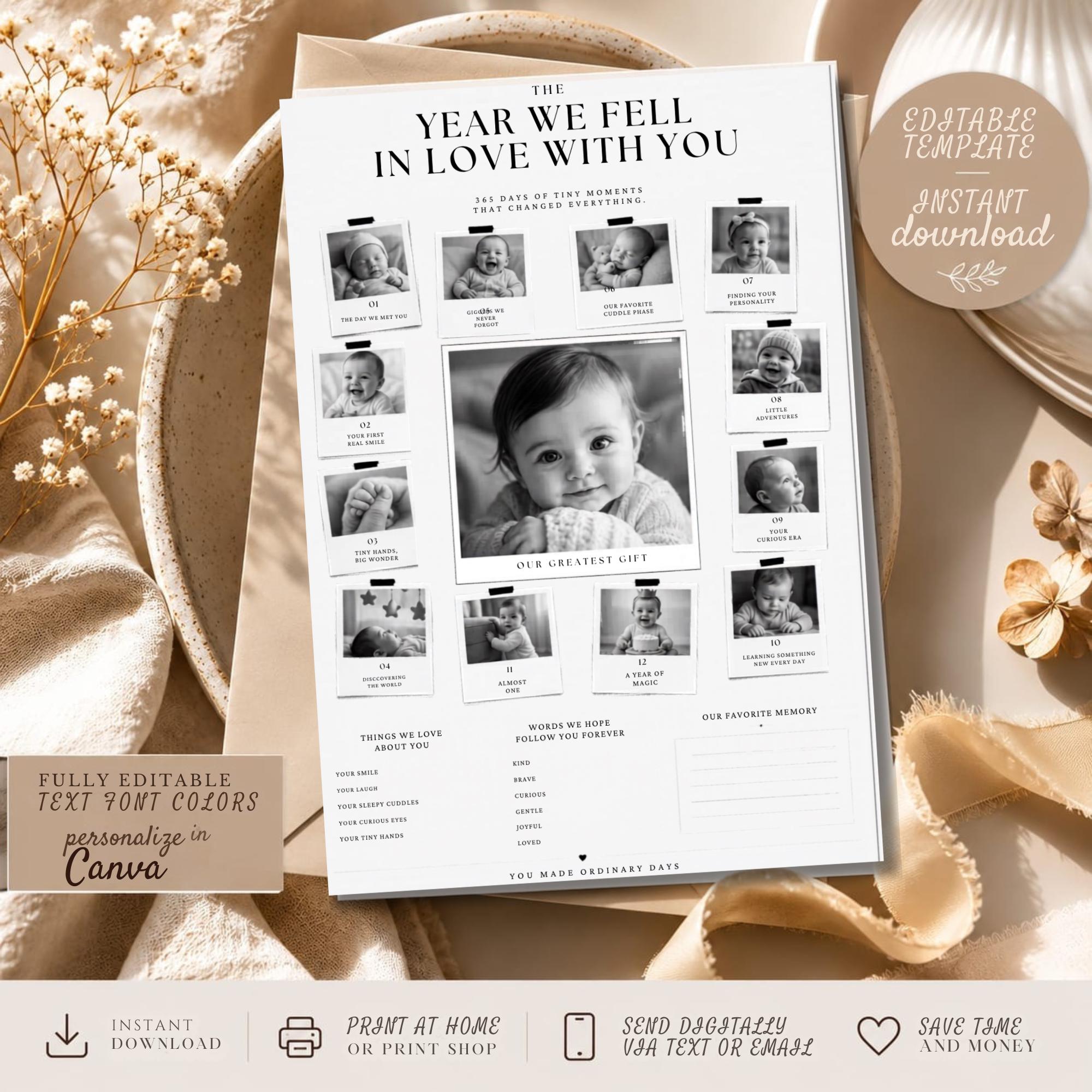 First Birthday Milestone Invitation Template preview 3