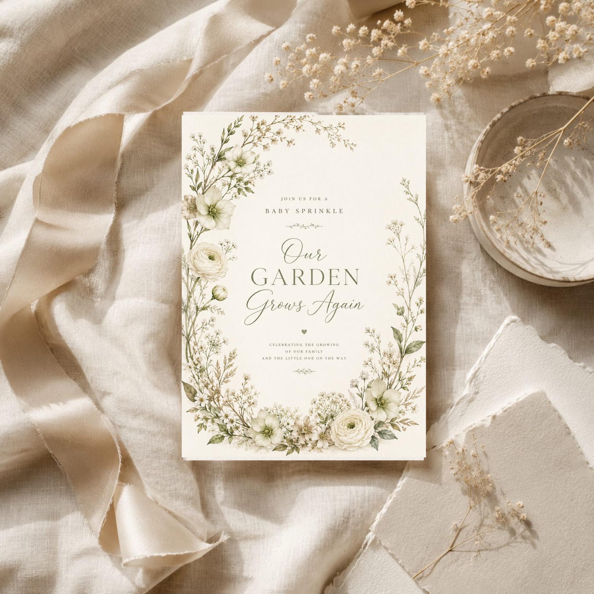 Garden Baby Sprinkle Invitation Template preview 5