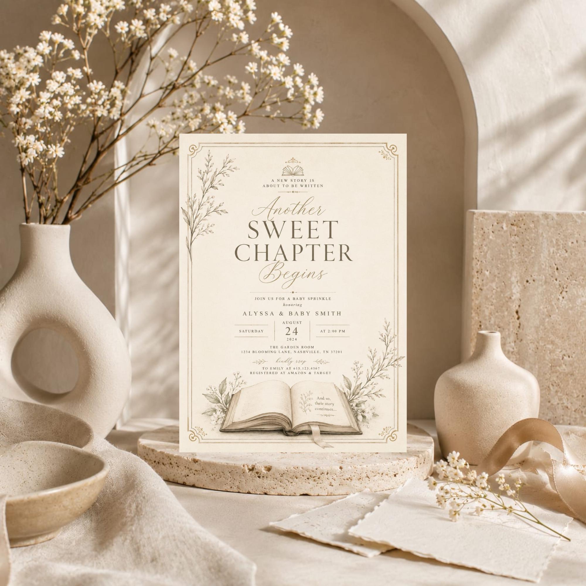A Sweet New Chapter Has Begun Invitation preview 3