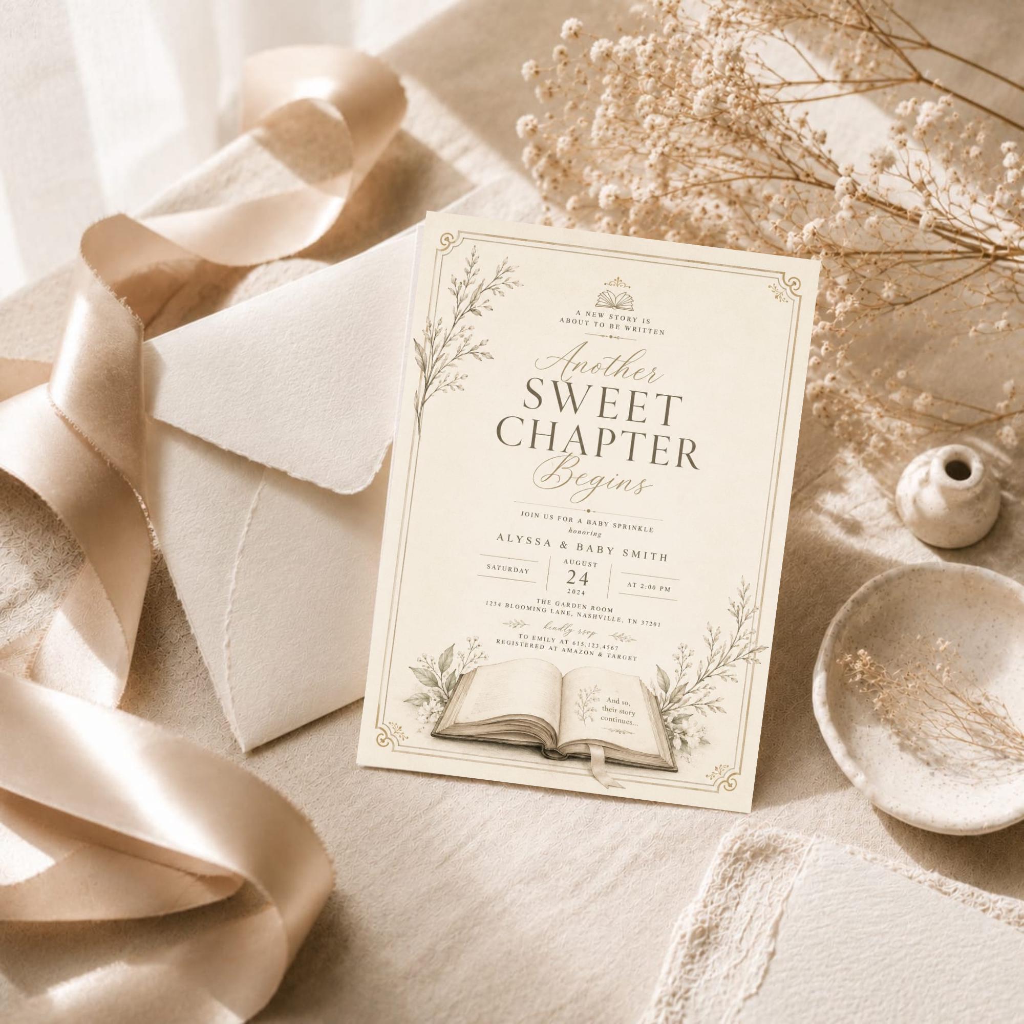 A Sweet New Chapter Has Begun Invitation preview 2