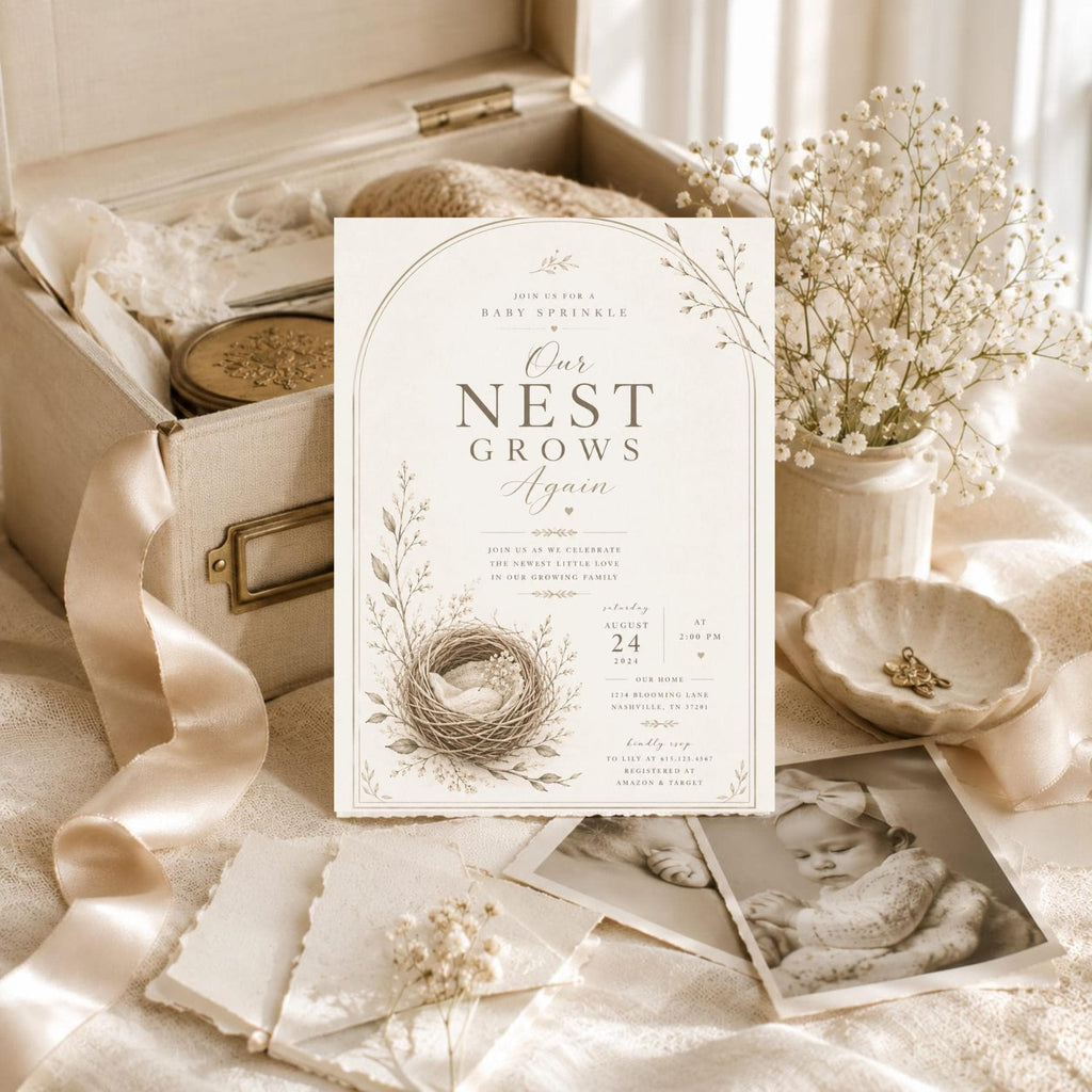 Our Nest Grows Again Baby Sprinkle Invitation preview 1