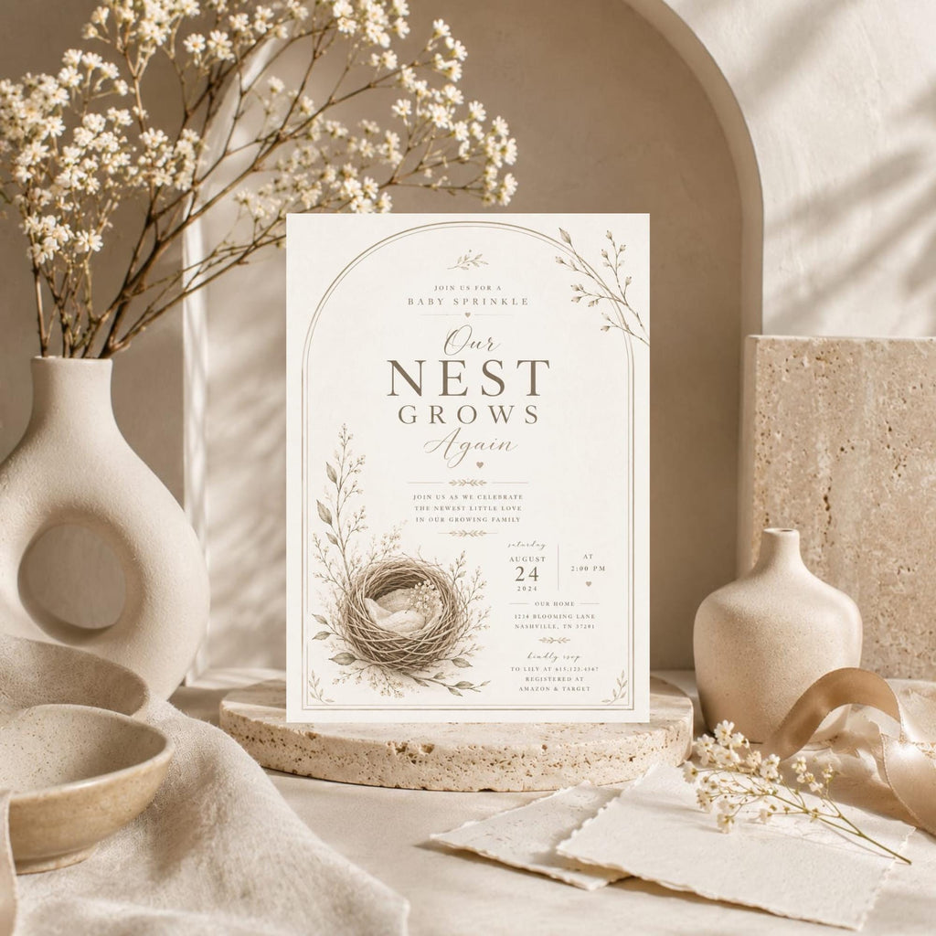 Our Nest Grows Again Baby Sprinkle Invitation preview 3