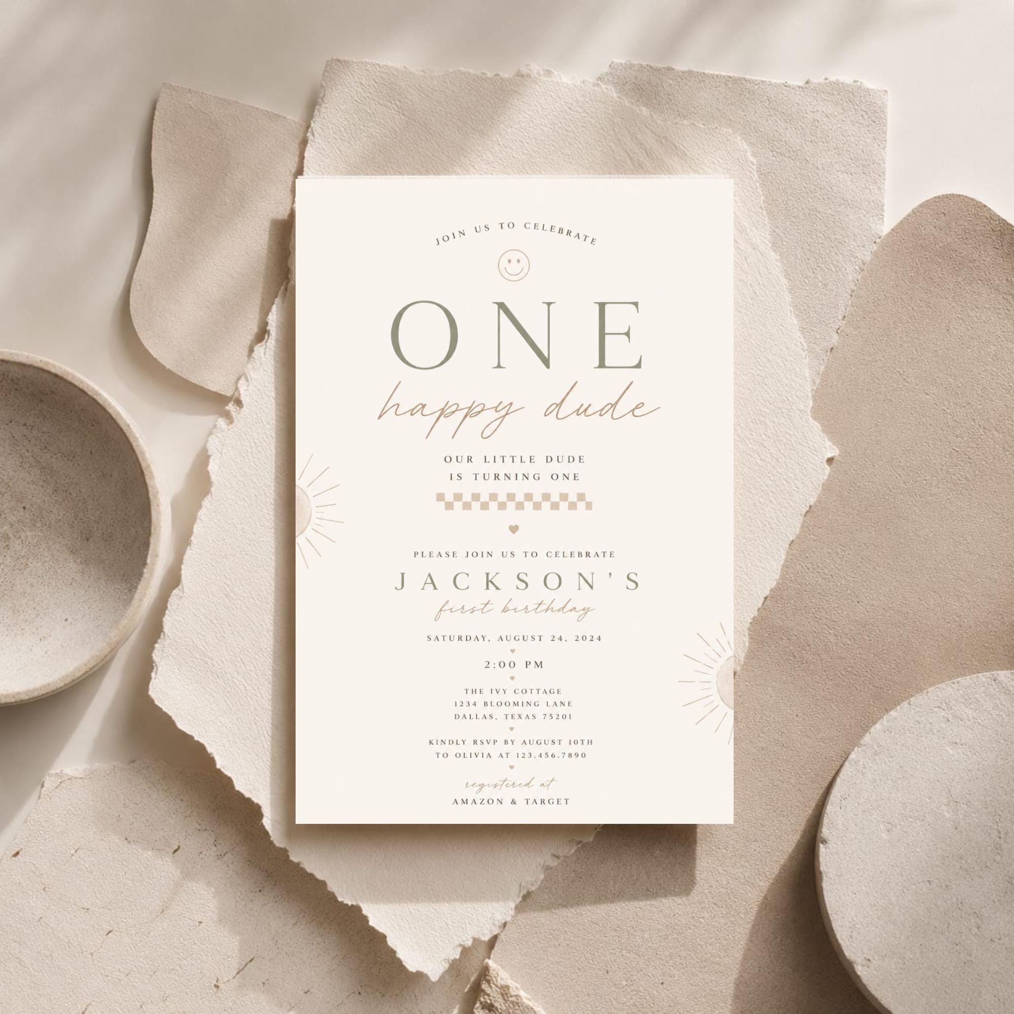 One Happy Dude First Birthday Invitation preview 3