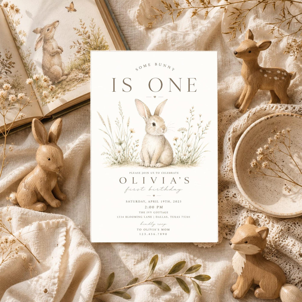 Some Bunny Is One First Birthday Invitation preview 6