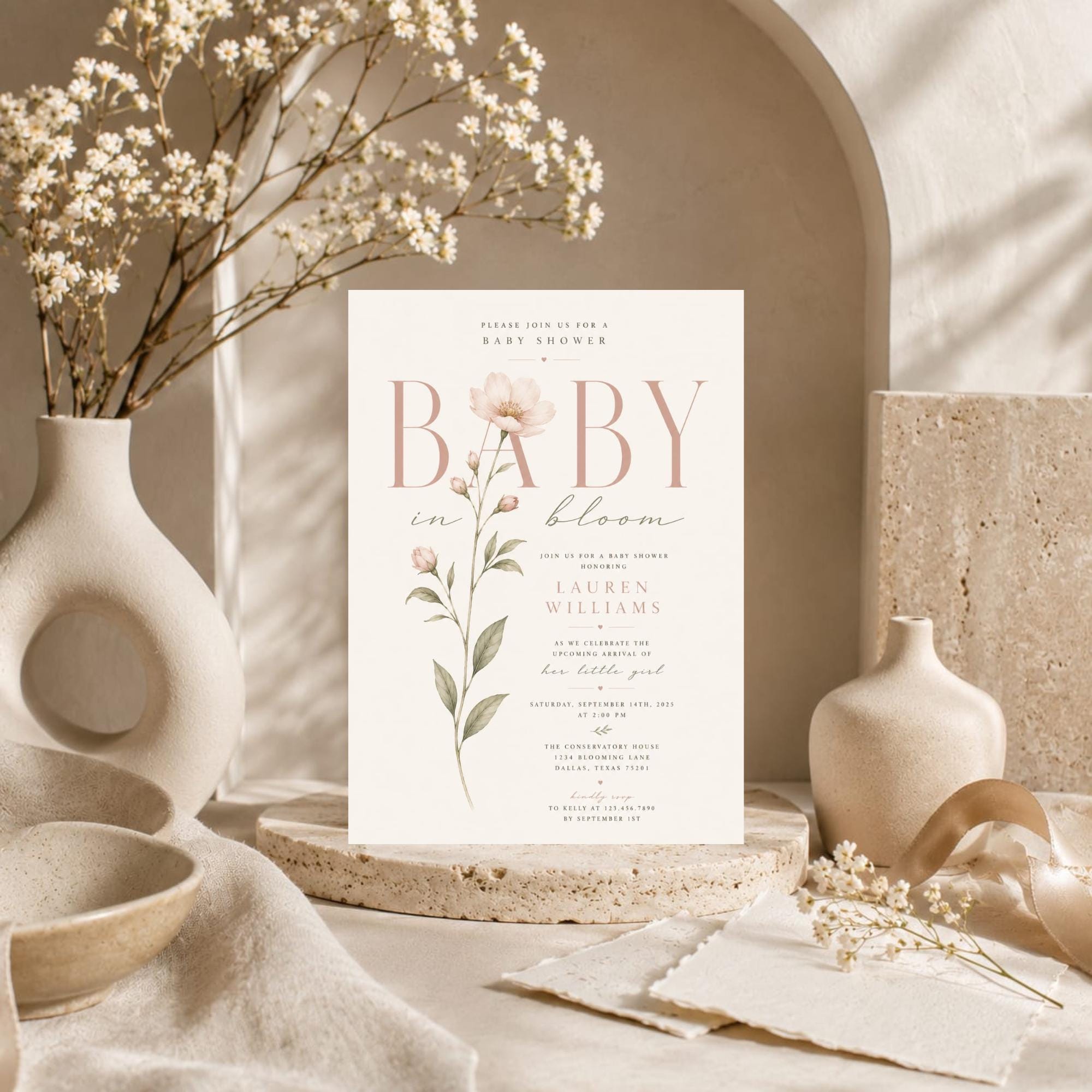 Daisy First Birthday Invitation preview 2