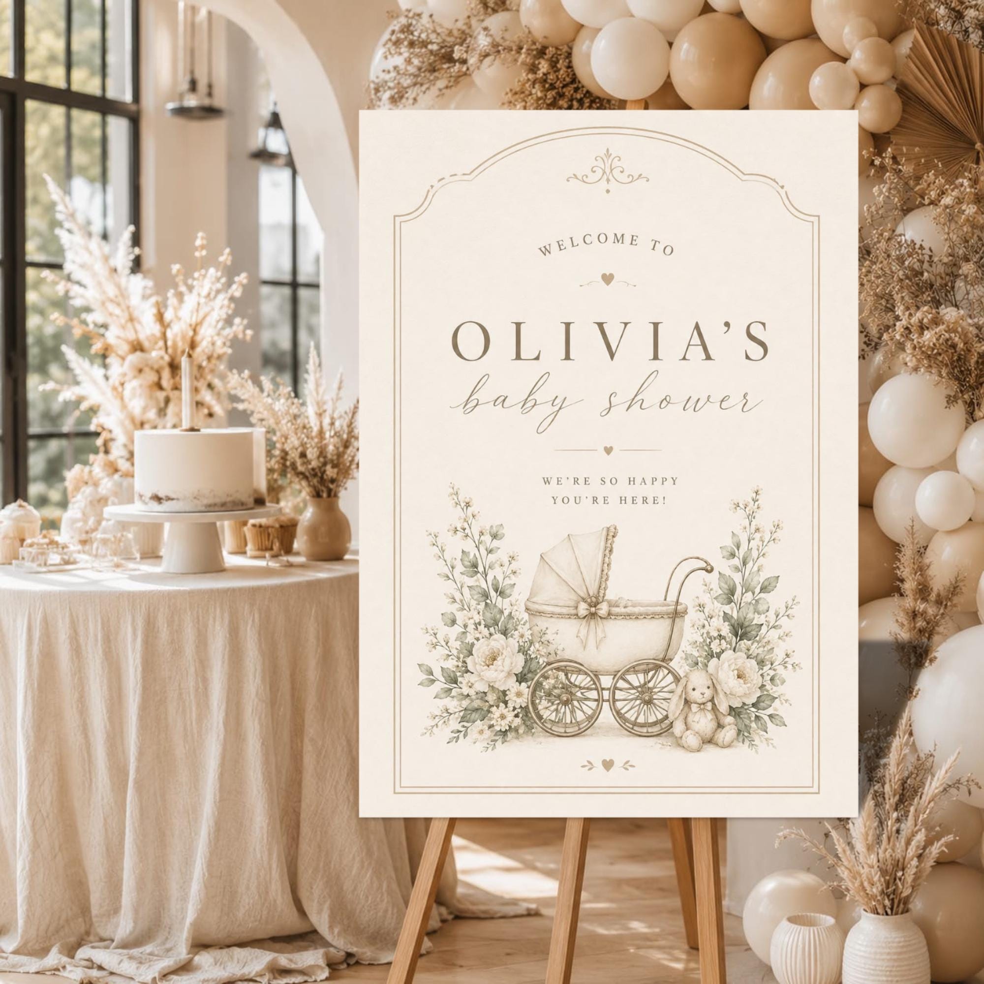 Baby Shower Welcome Sign Template preview 2