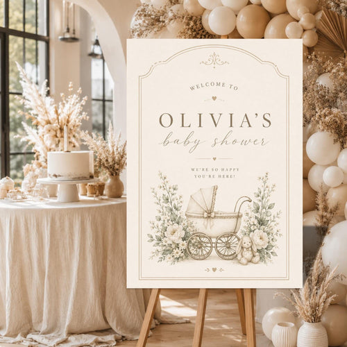 Baby Shower Welcome Sign Template preview 2