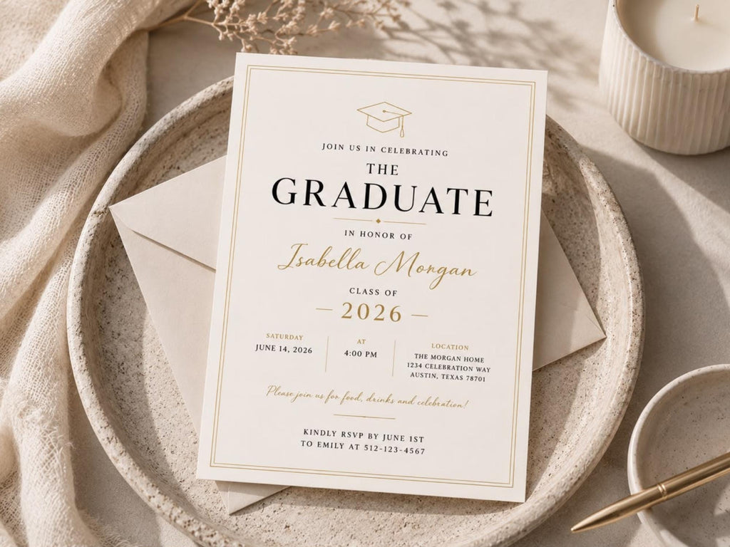 Graduation Invitation Template Editable Canva – printable template preview 3