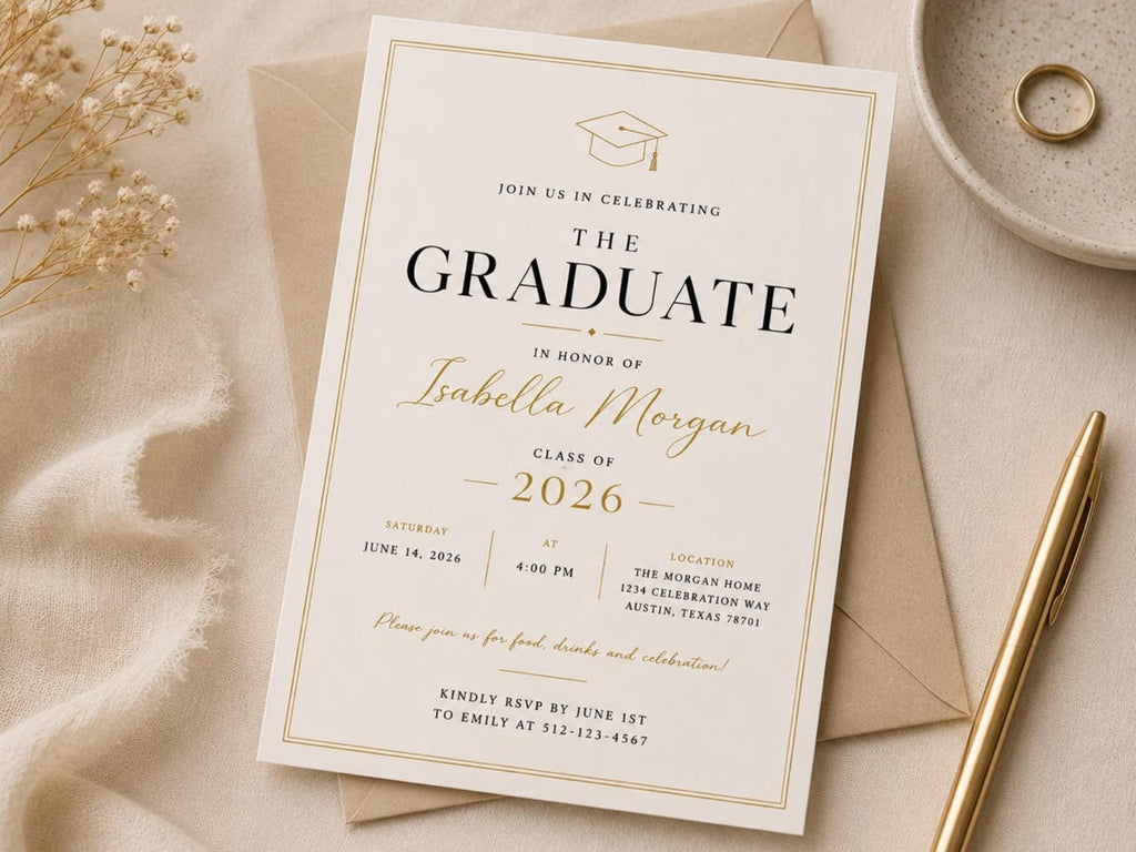 Graduation Invitation Template Editable Canva – printable template preview 4