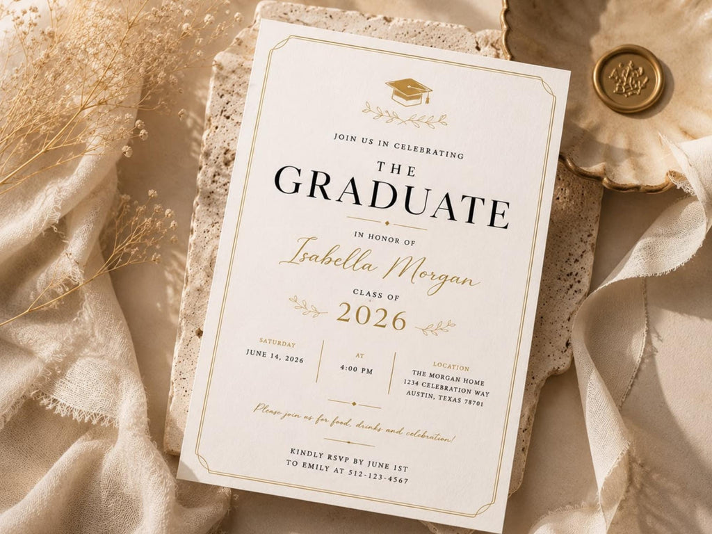 Graduation Invitation Template Editable Canva – printable template preview 5