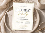 Modern Typography Birthday Invitation Template preview 2