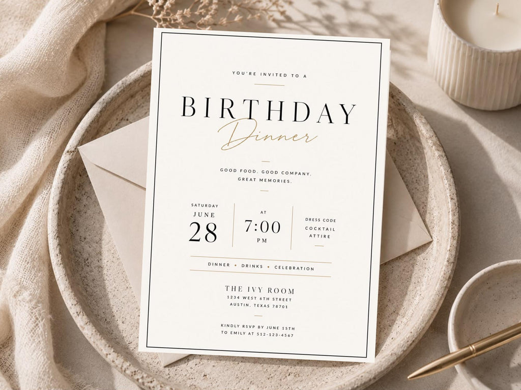 Birthday Dinner Invitation Template preview 3