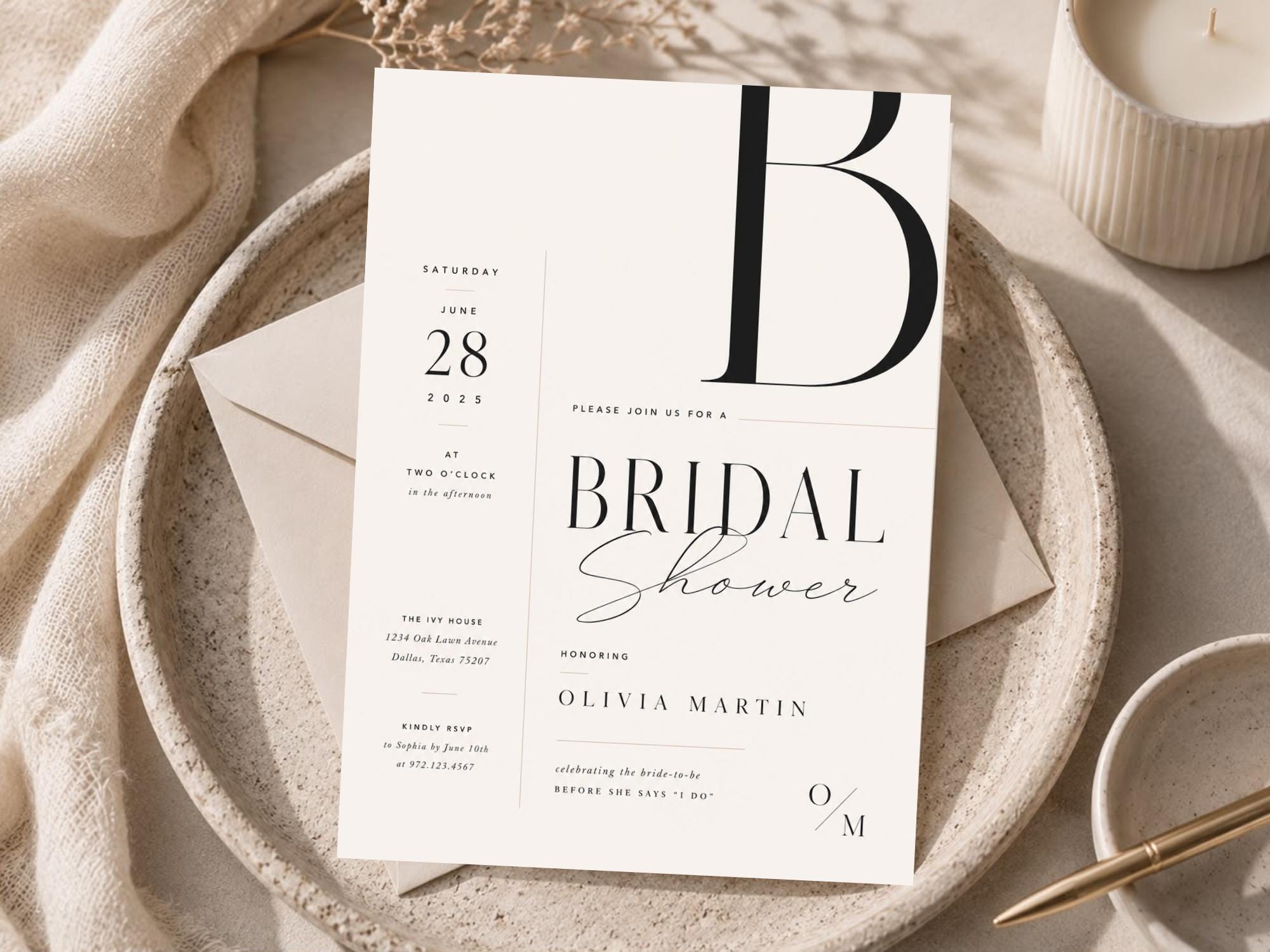 Bridal Shower Invitation Template preview 1