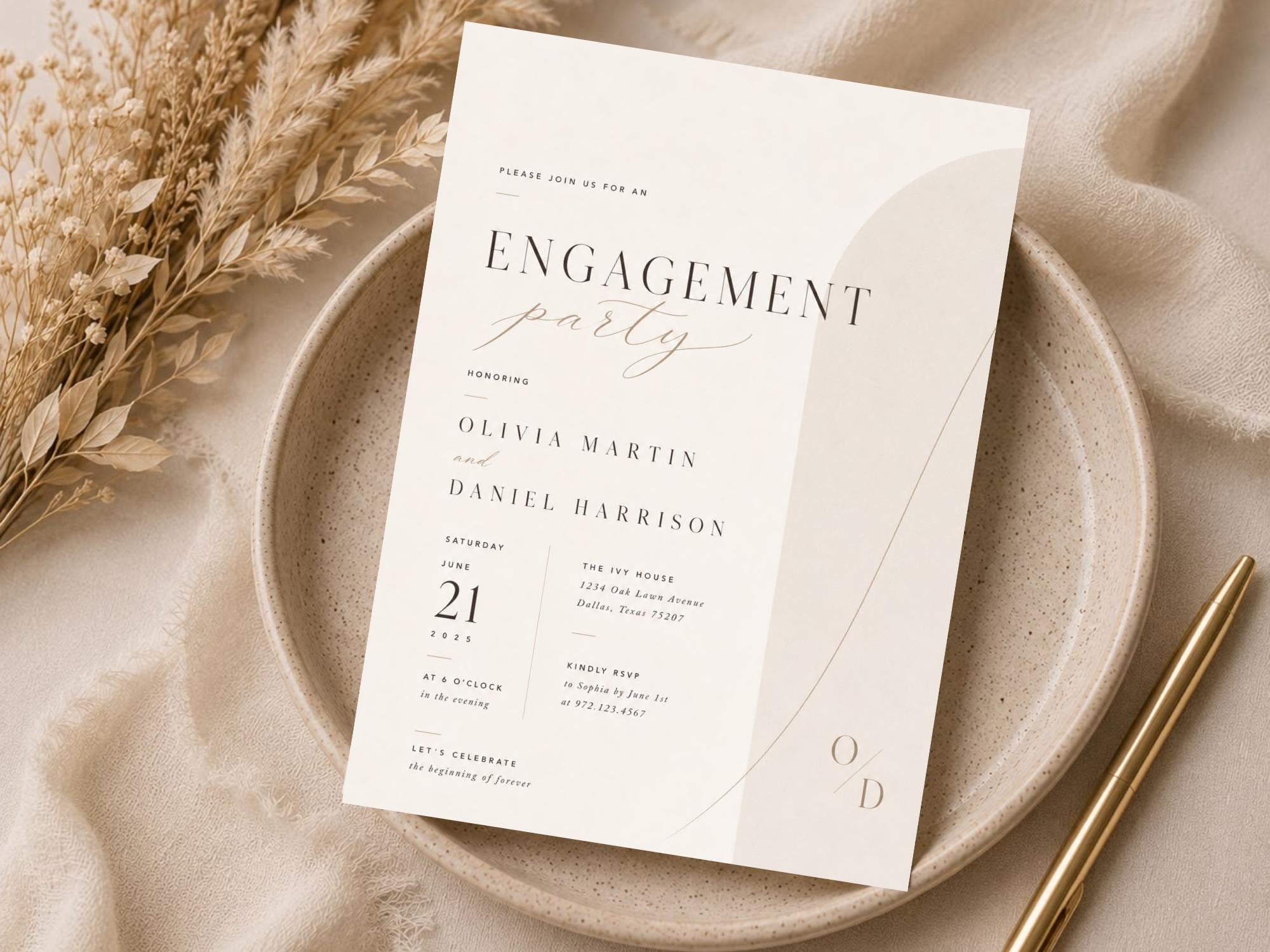 Engagement Party Invitation Template preview 6