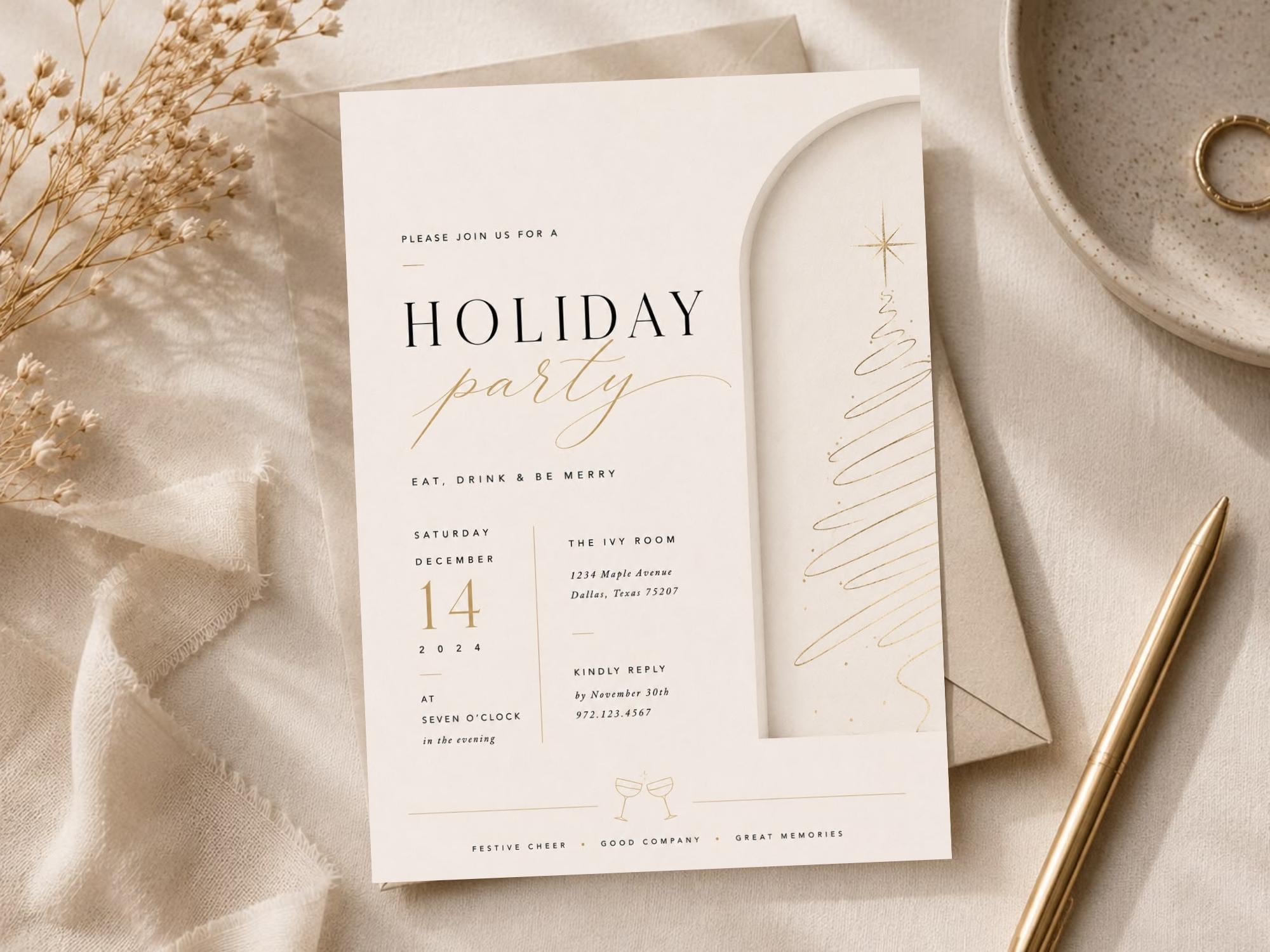 Holiday Party Invitation Template preview 5