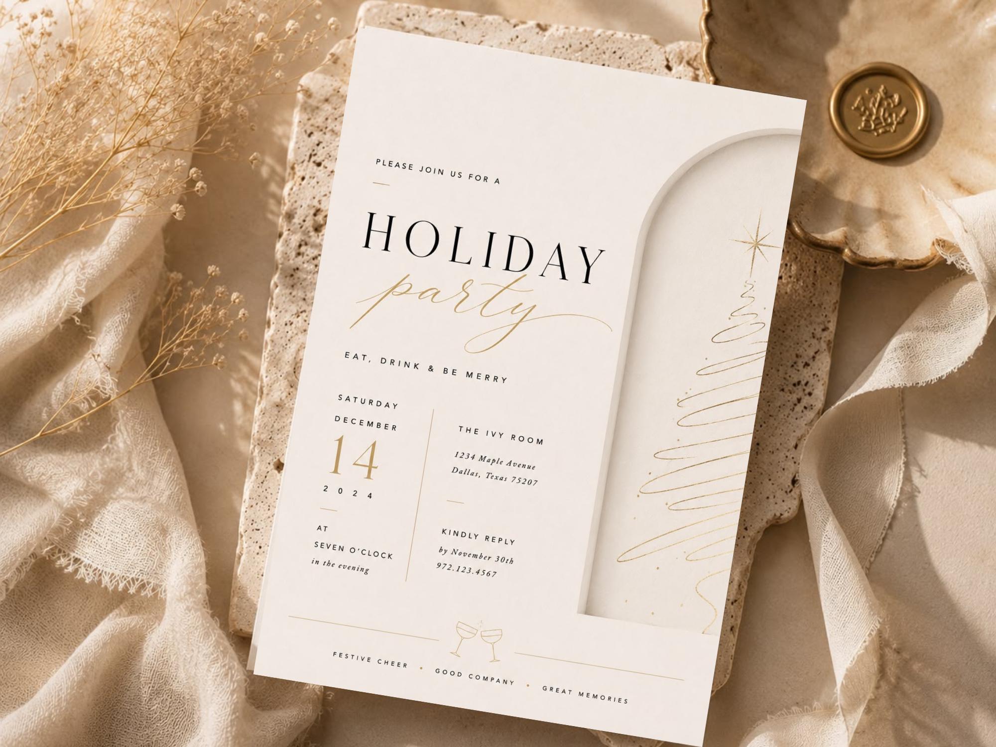 Holiday Party Invitation Template preview 2