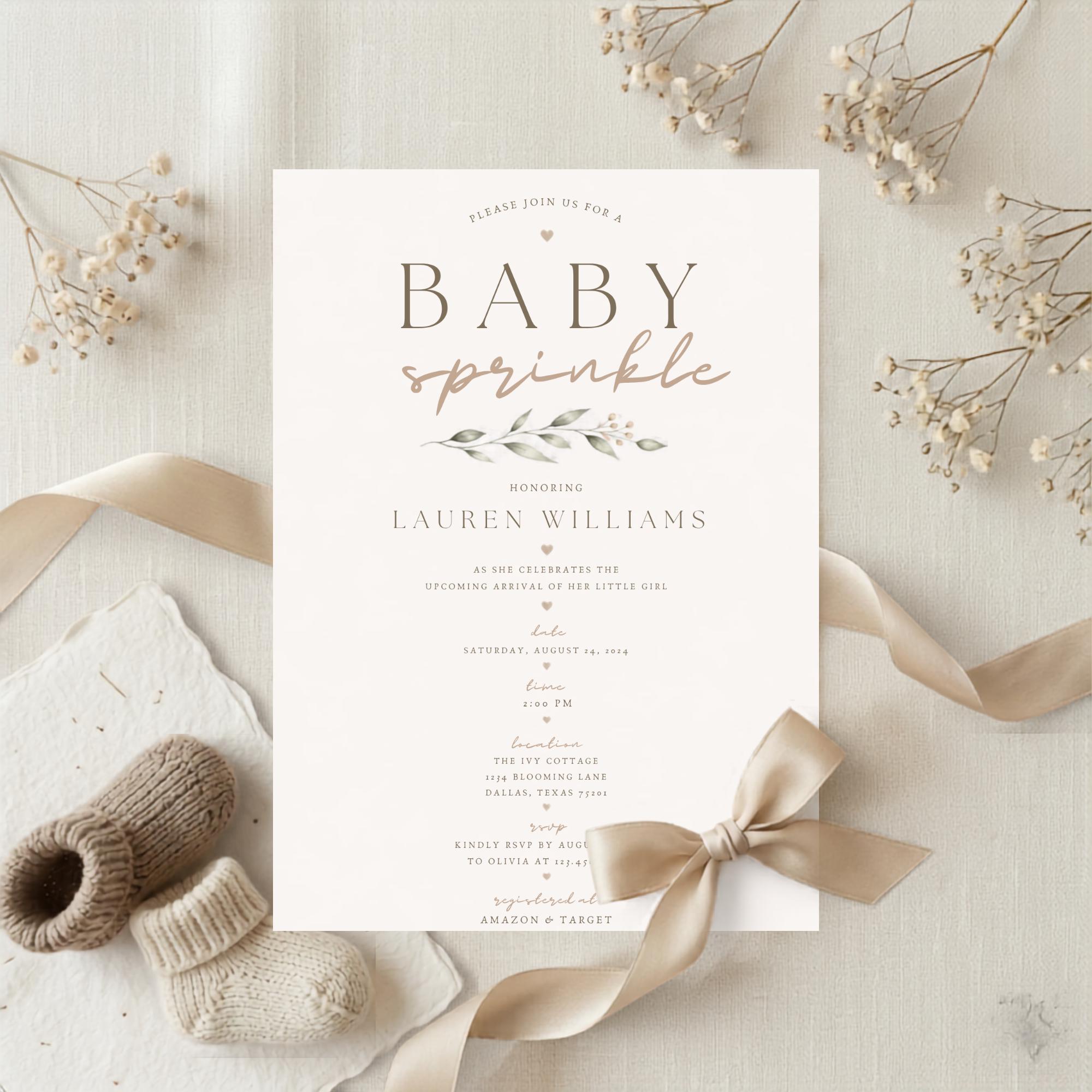 Minimal Neutral Baby Sprinkle preview 1