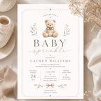 Teddy Bear Baby Sprinkle Invitation Template preview 1