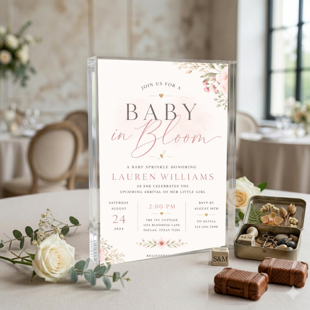 Floral Feminine Baby Sprinkle Invitation Template preview 4