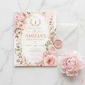 Floral First Birthday Invitation Girl preview 1