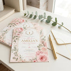 Floral First Birthday Invitation Girl preview 4