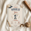 Rookie Of The Year Birthday Invitation Boy – printable template preview 1