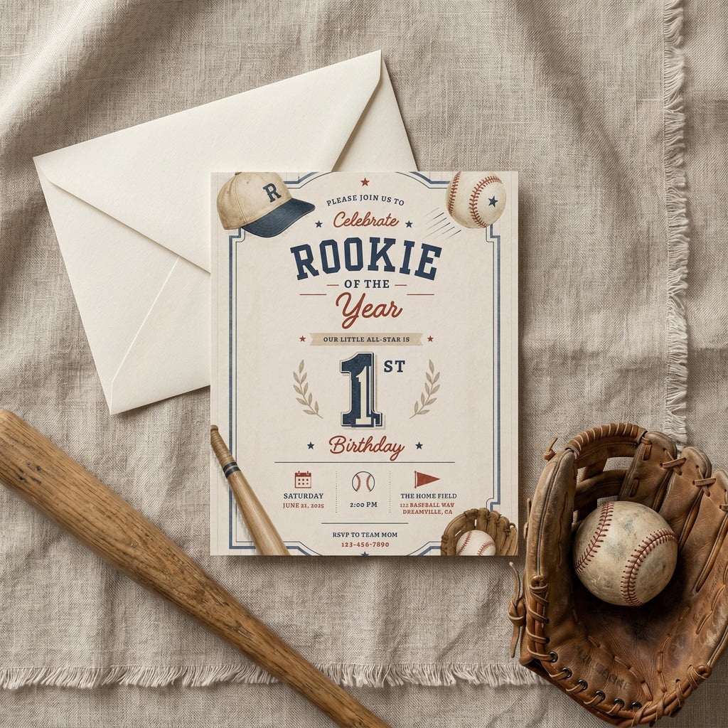 Rookie Of The Year Birthday Invitation Boy – printable template preview 6