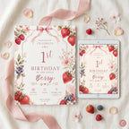 Berry First Birthday Invitation – printable template preview 2