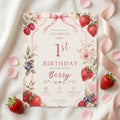 Berry First Birthday Invitation – printable template preview 1