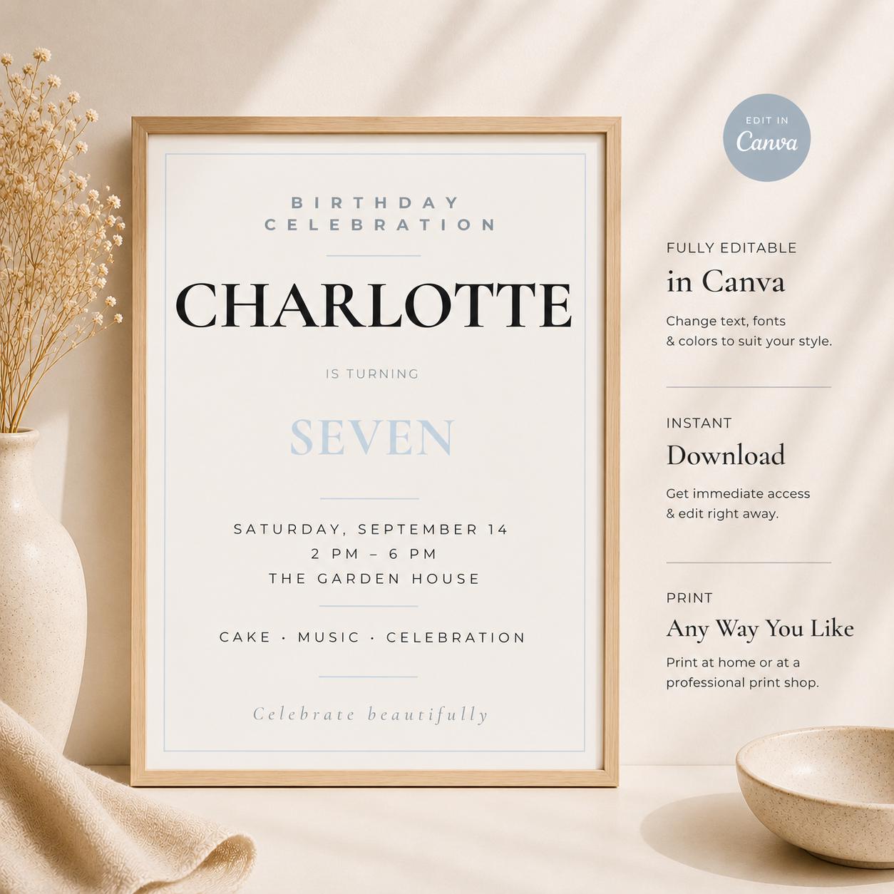 Modern Kids Birthday Invitation preview 2