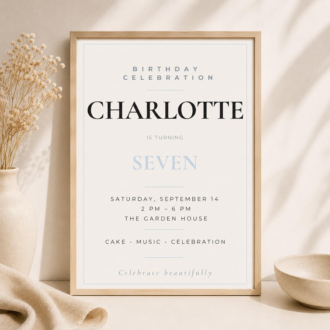 Modern Kids Birthday Invitation preview 1