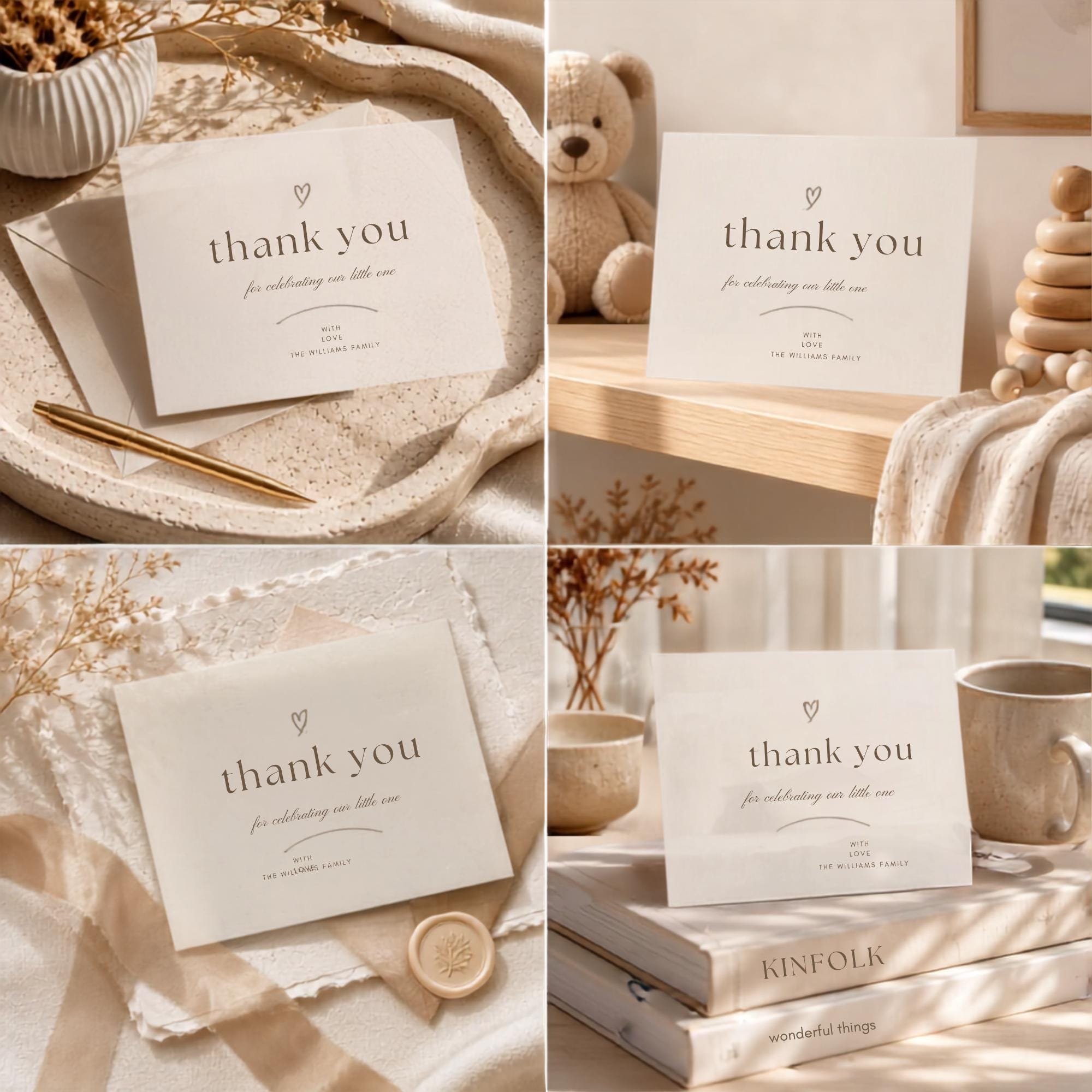 Modern Classy Thank You Card Template preview 3