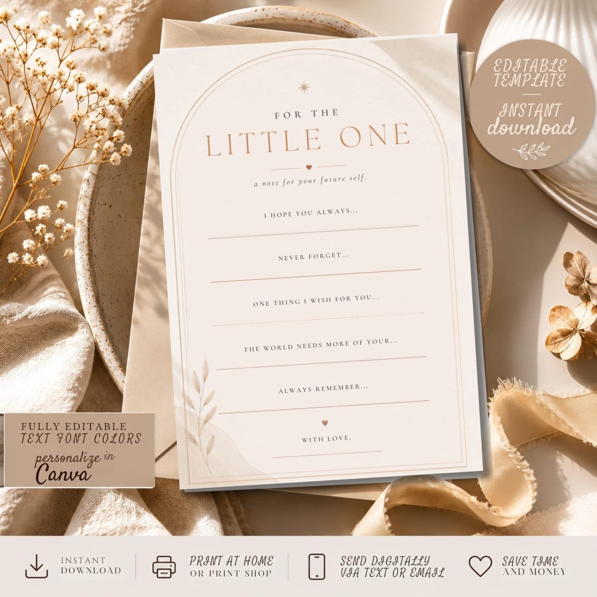 Baby Predictions and Advice Card Template preview 3