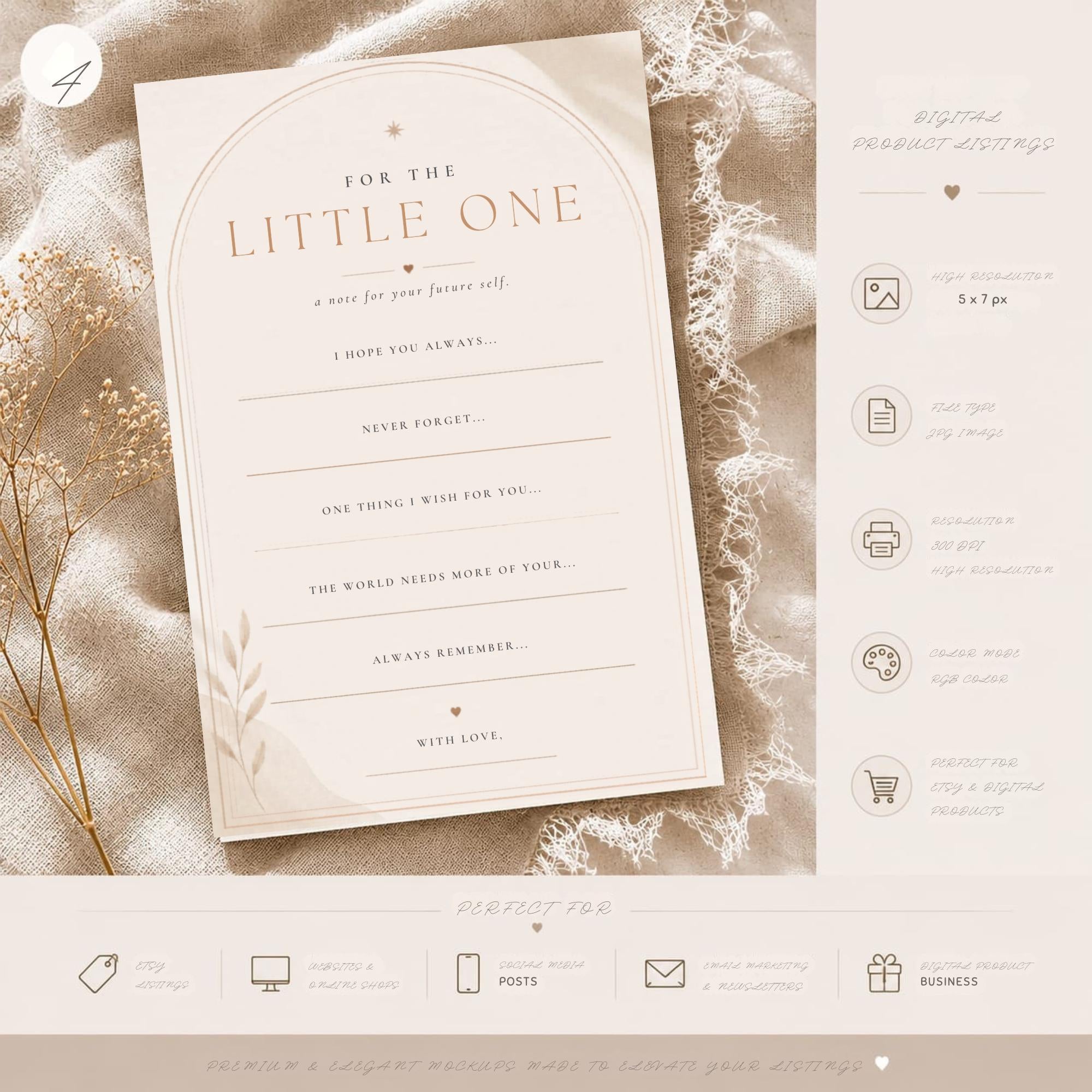 Baby Predictions and Advice Card Template preview 4