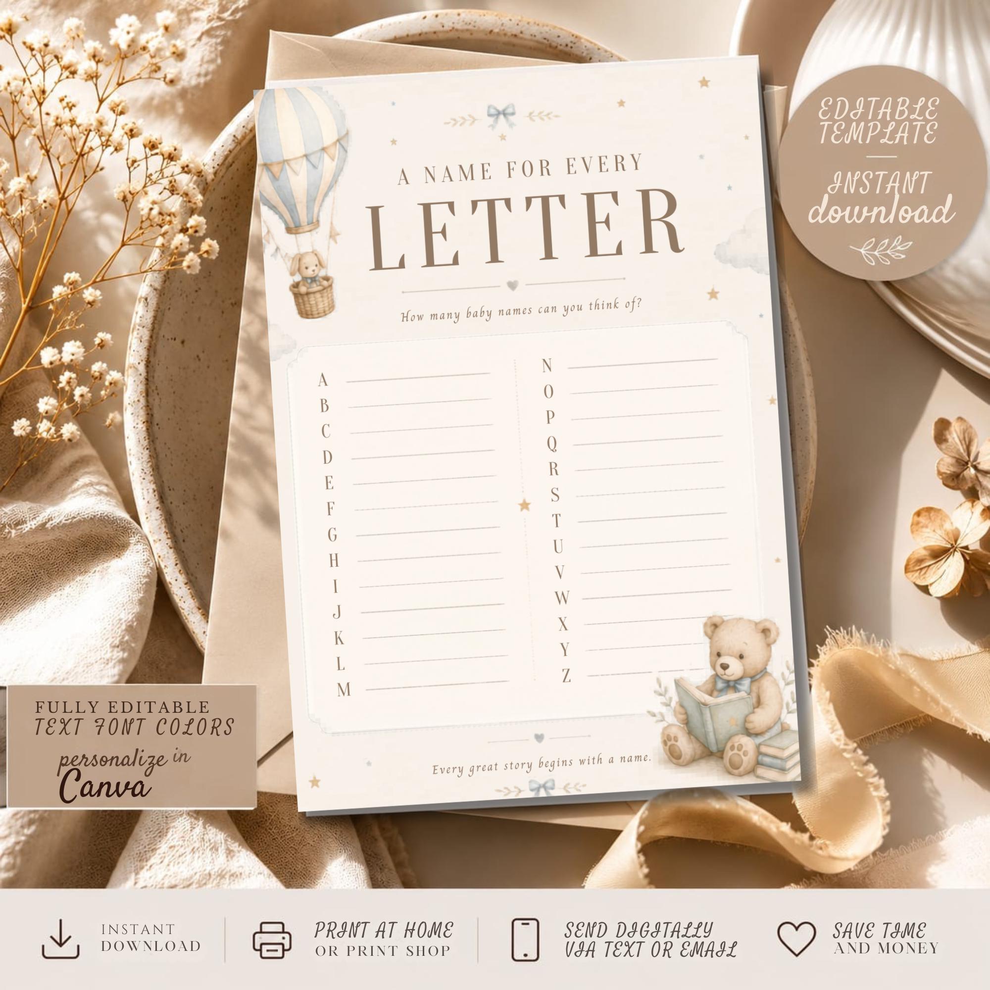 Baby Name Alphabet Game Printable preview 3