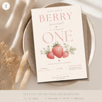 Berry Is One First Birthday Invitation Template preview 3