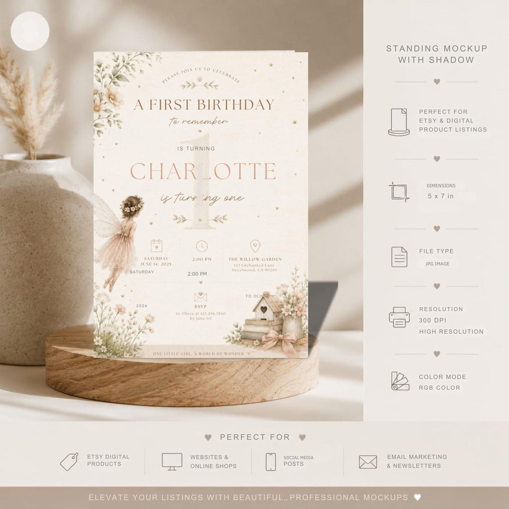 Little Fairy Birthday Invitation Template preview 4