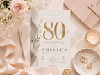 80th Birthday Invitation Template preview 9