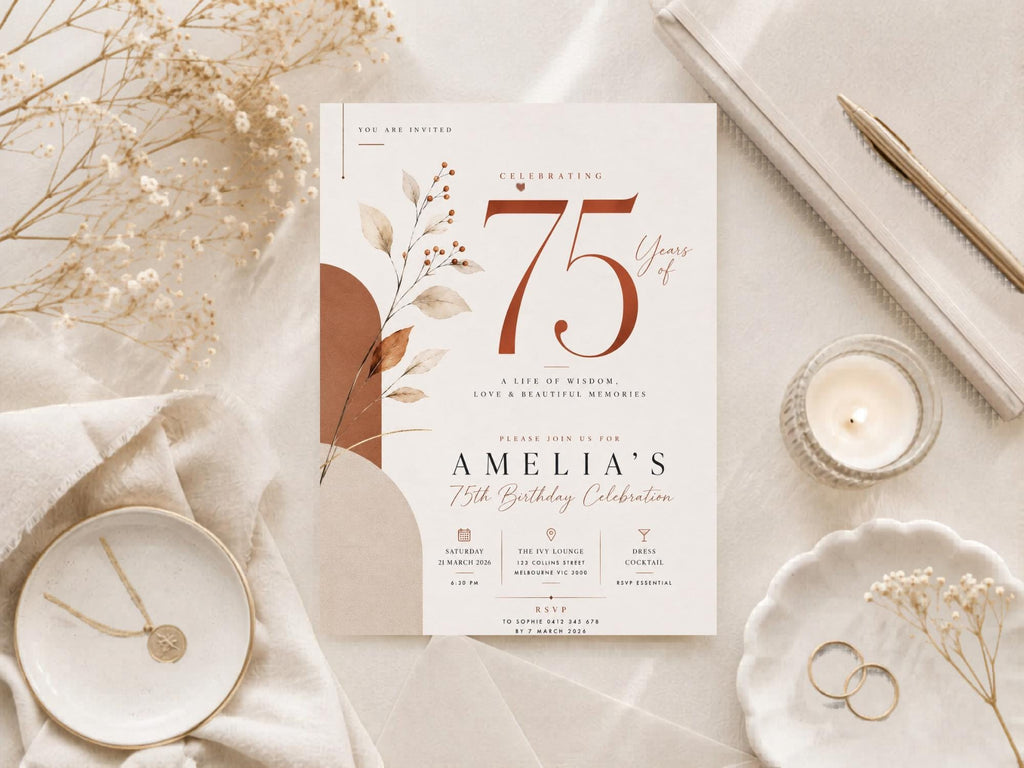 75th Birthday Invitation Template preview 9