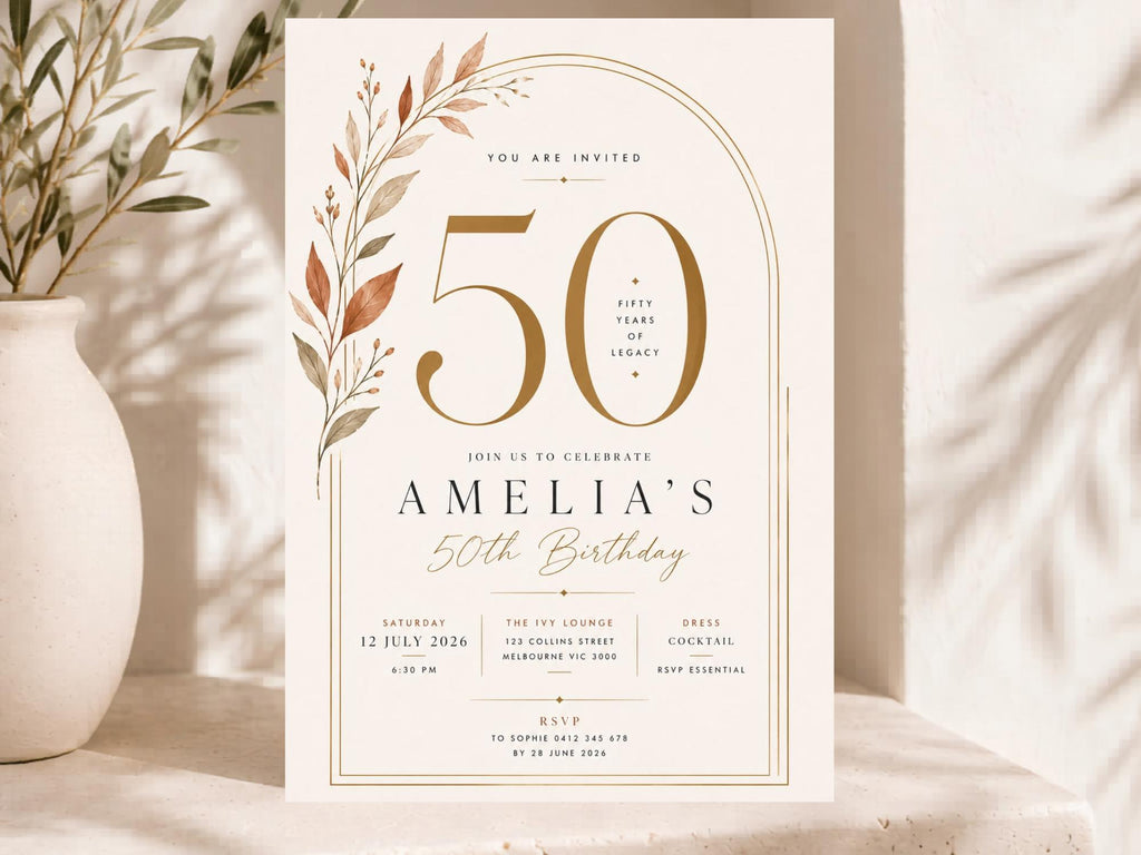 50th Birthday Invitation Template preview 2