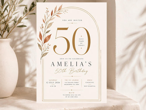 50th Birthday Invitation Template preview 2