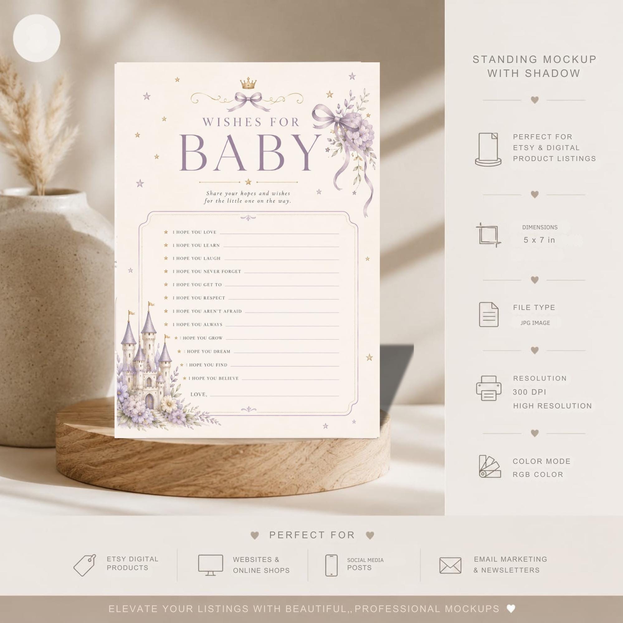 Best Wishes for Baby Card Template preview 3