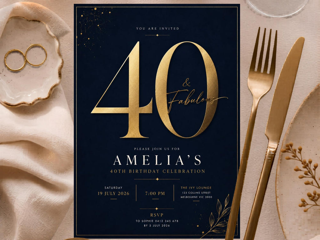 40th Birthday Invitation Template preview 4