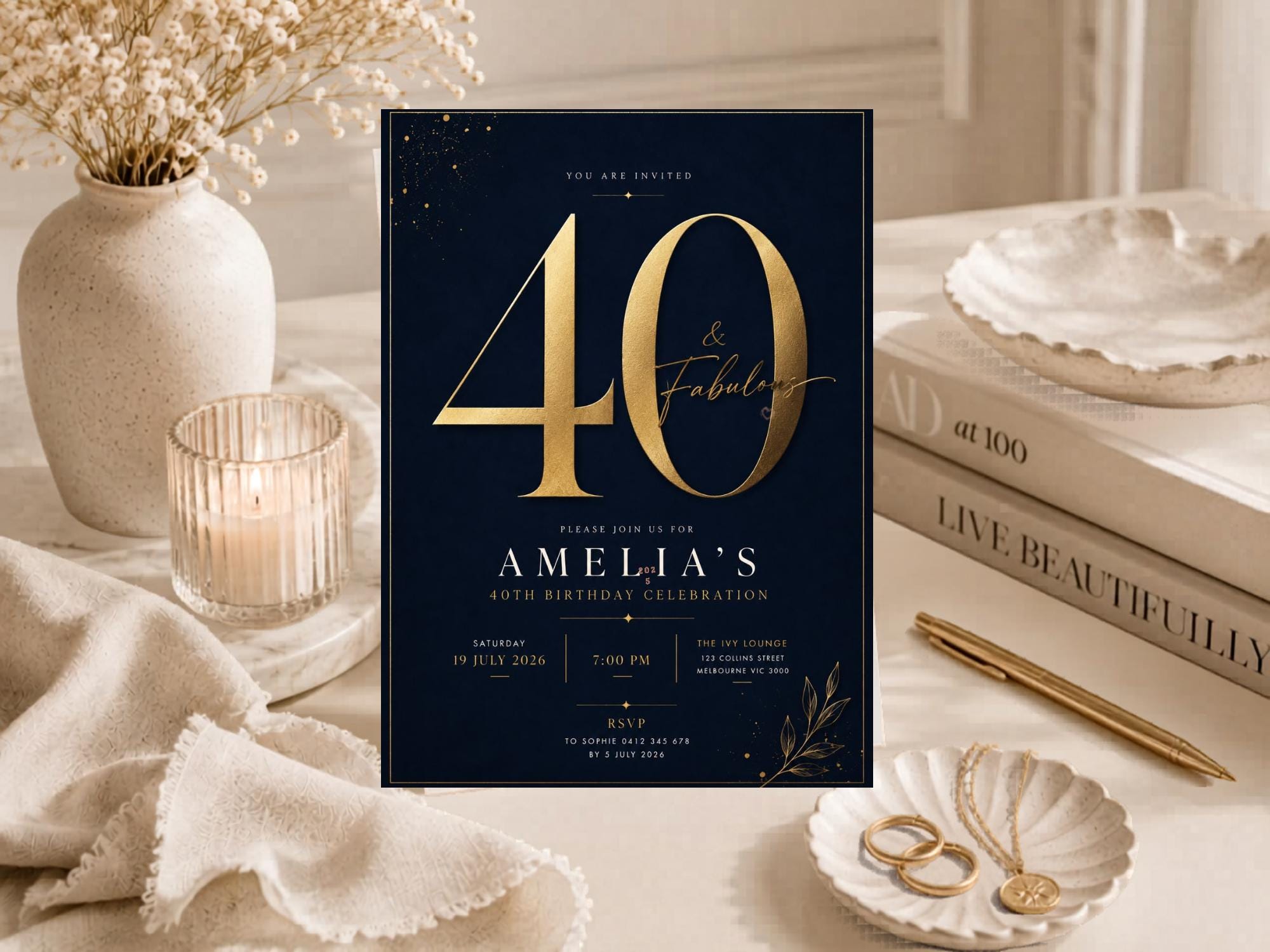 40th Birthday Invitation Template preview 5