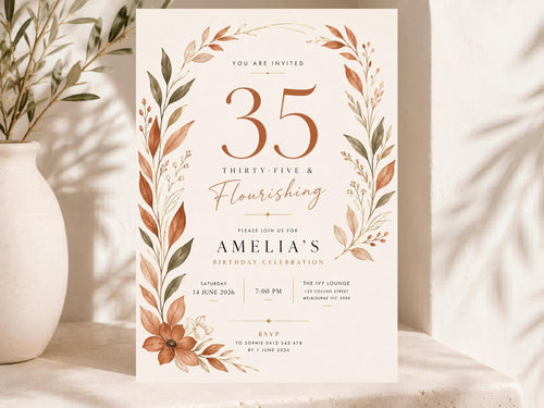 35th Birthday Invitation Template preview 2