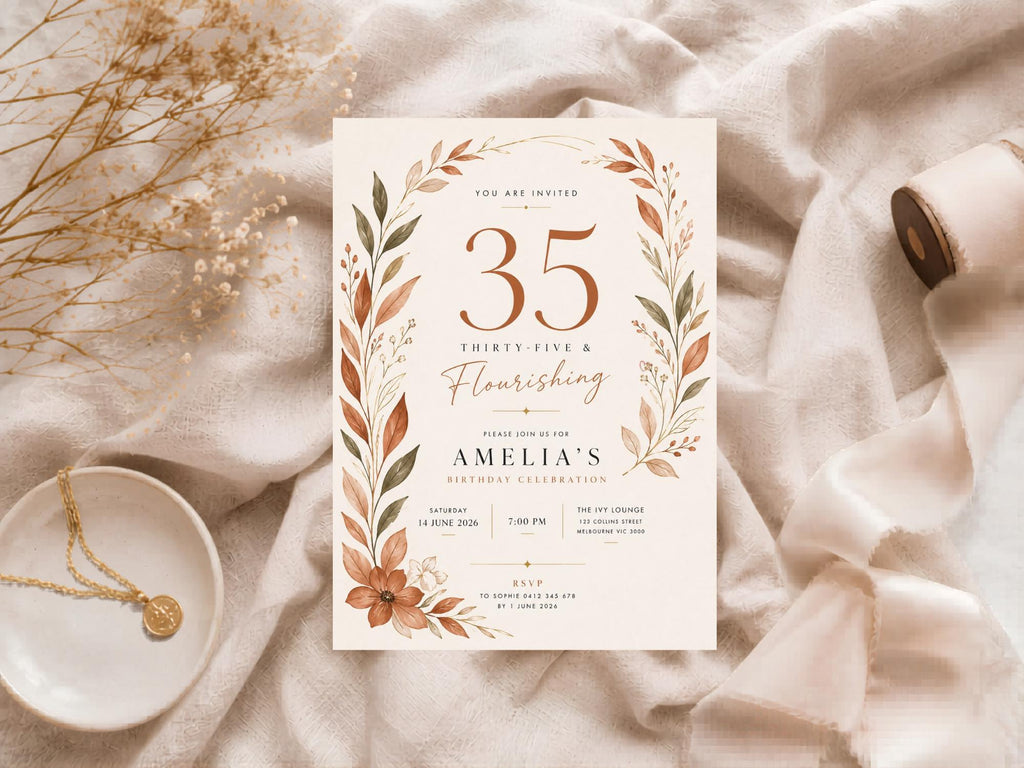 35th Birthday Invitation Template preview 6