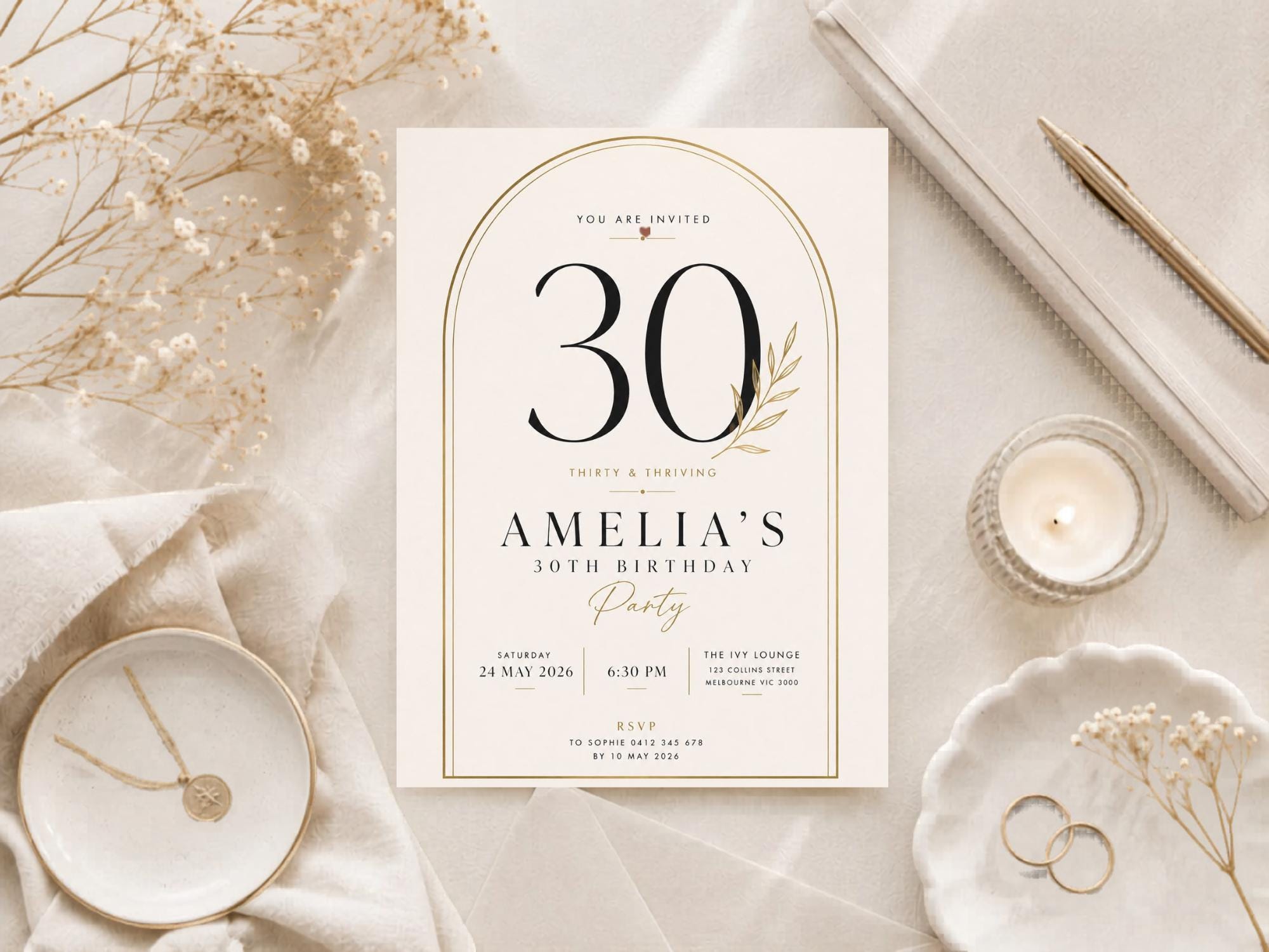 30th Birthday Invitation Template preview 1