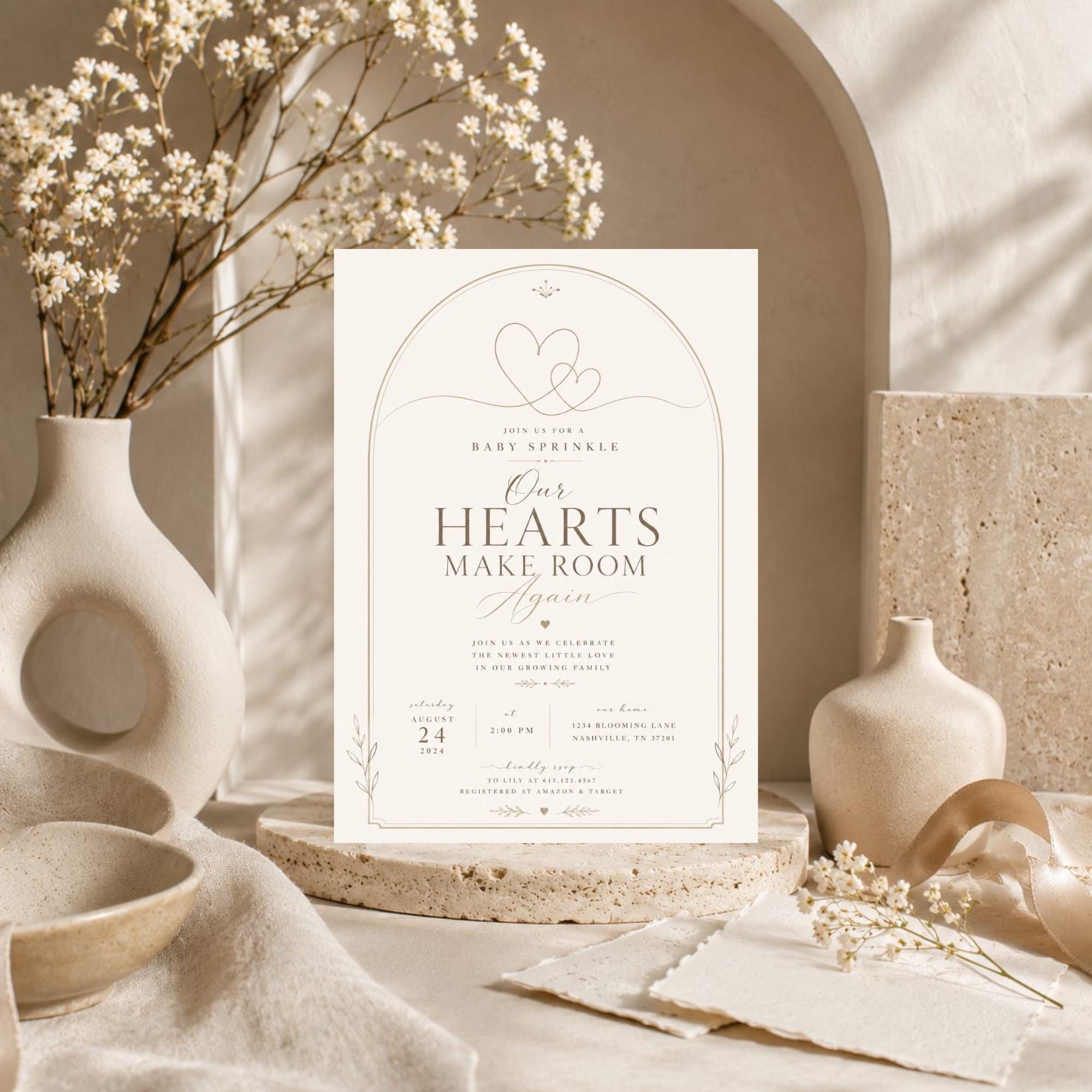 Our Hearts Make Room Again Baby Sprinkle Invitation preview 3