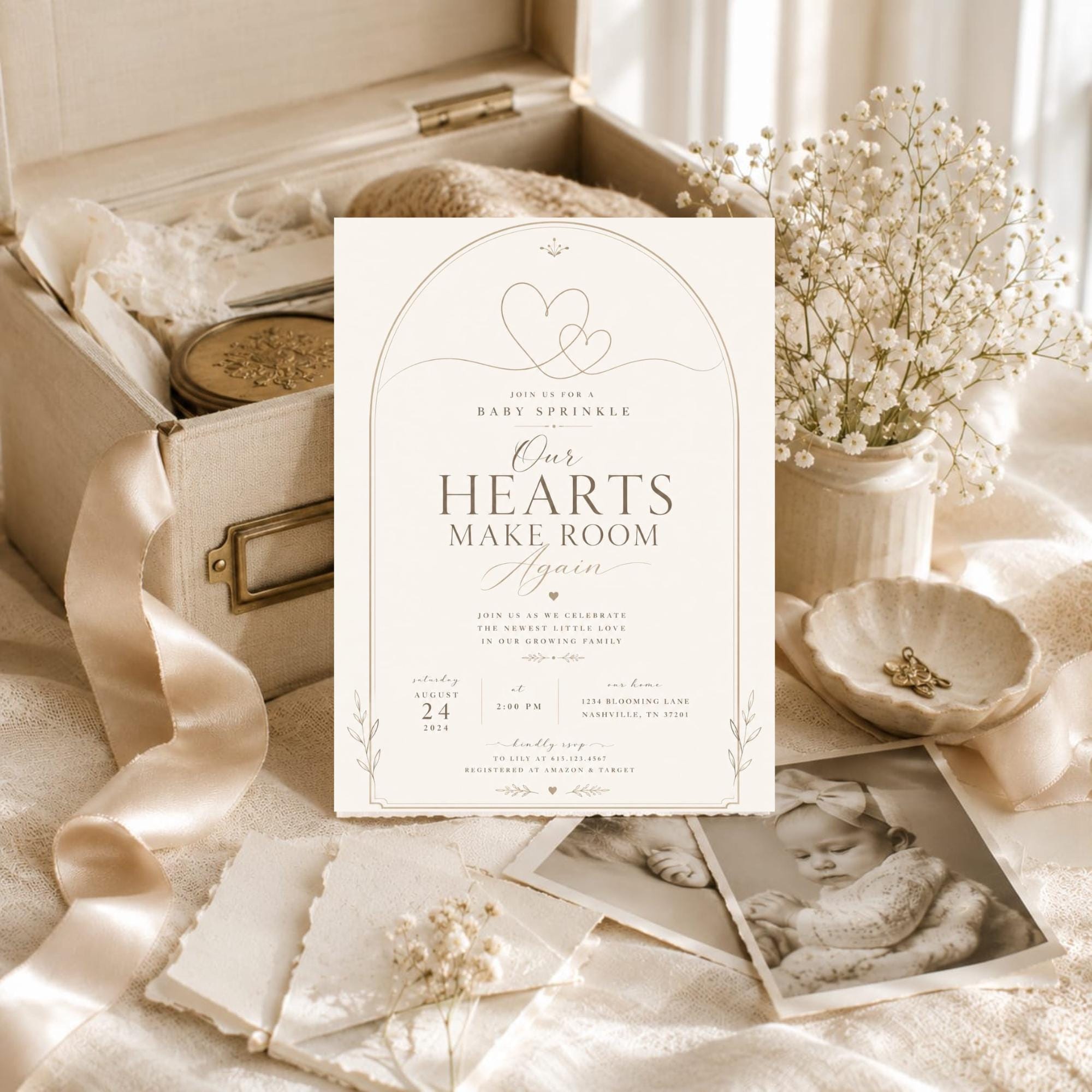Our Hearts Make Room Again Baby Sprinkle Invitation preview 1